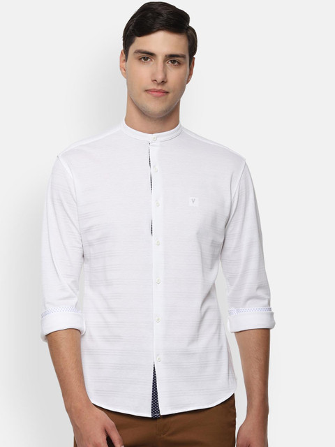 

Van Heusen Sport Men White Slim Fit Striped Casual Shirt