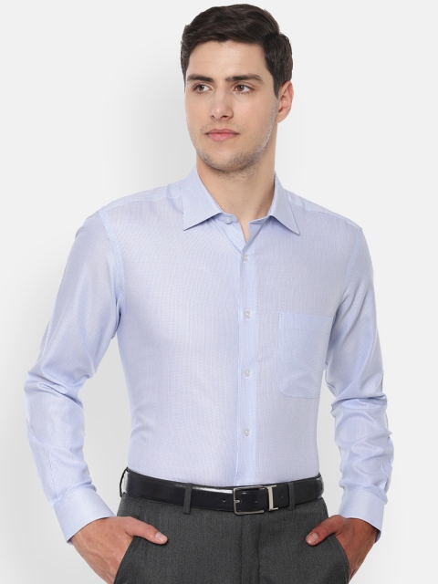 

Louis Philippe Men Blue Regular Fit Self Design Party Shirt