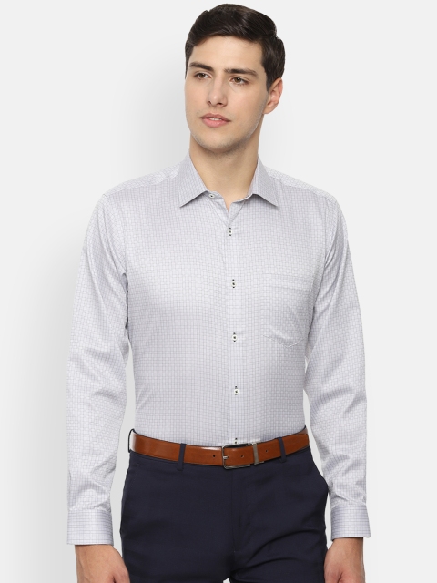 

Van Heusen Men Grey Regular Fit Checked Formal Shirt