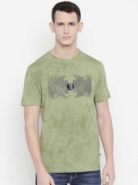 

Status Quo Men Green Printed Round Neck T-shirt