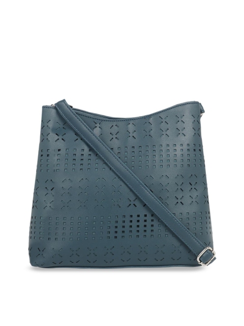 

Toteteca Teal Blue Self Design Sling Bag
