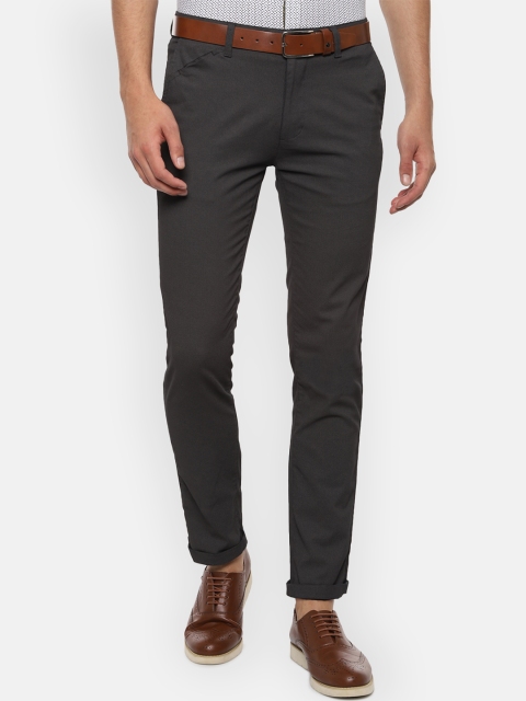 

V Dot Men Black Slim Fit Solid Regular Trousers