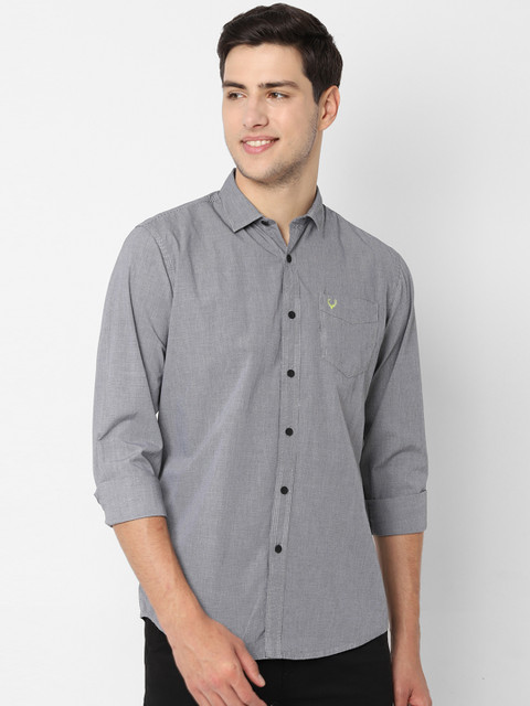 

Solly Jeans Co. Men Grey Regular Fit Checked Casual Shirt