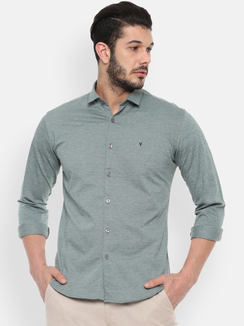 

Van Heusen Sport Men Green Slim Fit Self Design Casual Shirt