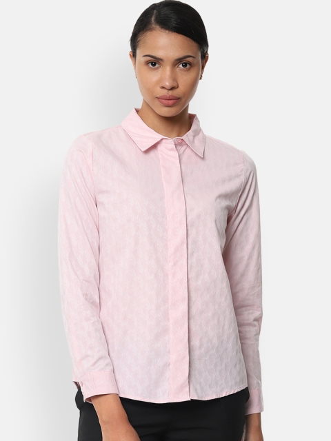 

Van Heusen Woman Pink Regular Fit Printed Casual Shirt