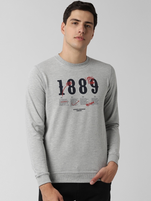 

Peter England Casuals Men Grey Printed Sweatshirt