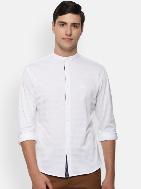 

Van Heusen Sport Men White Slim Fit Striped Casual Shirt