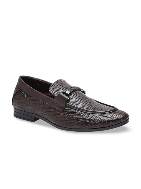

XESS by iD Men Brown Textured Leather Formal Loafers