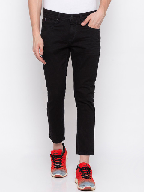 

SPYKAR Men Black Tapered Fit Mid-Rise Clean Look Jeans