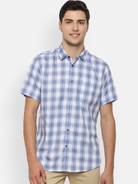 

Van Heusen Sport Men Blue & White Slim Fit Checked Casual Shirt