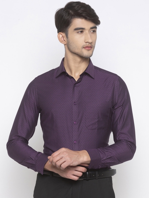 

Globus Men Purple Slim Fit Printed Formal Shirt