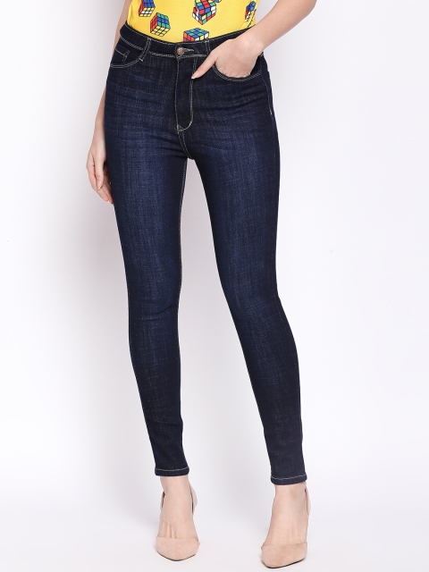 

PURPLE WATER Women Navy Blue Slim Fit High-Rise Clean Look Stretchable Jeans