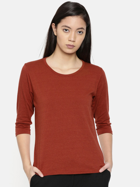 

Bamboo Tribe Women Rust Orange Solid Top