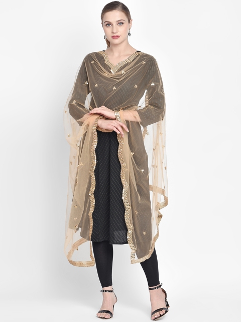 

Dupatta Bazaar Gold-Toned Embellished Dupatta