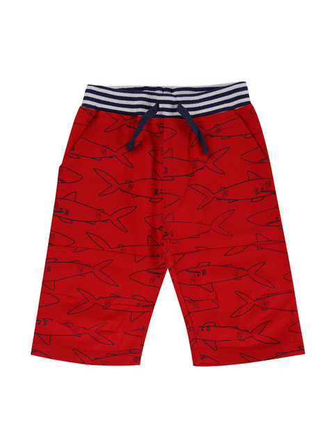 

Lilly and Sid Boys Red Printed Organic Cotton Regular Shorts