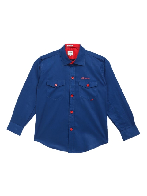 

Aj DEZInES Boys Blue Comfort Regular Fit Solid Casual Shirt