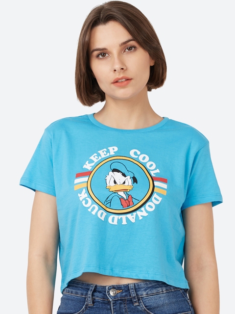 

Free Authority Women Blue Mickey and Friends Printed T-shirt