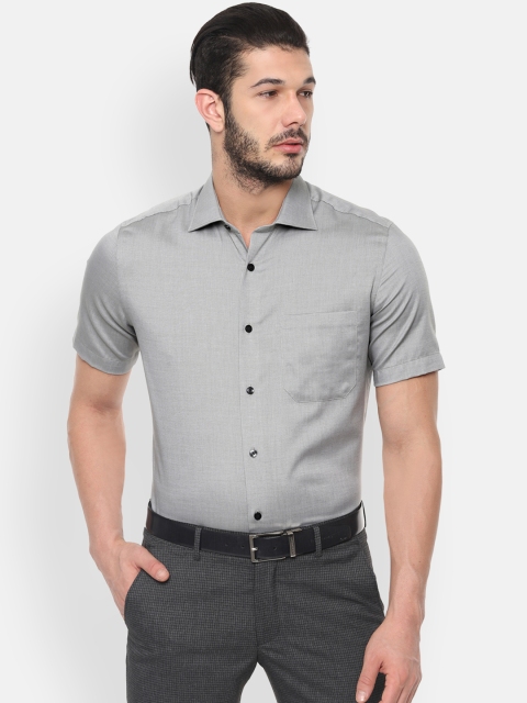 

Louis Philippe Men Grey Regular Fit Solid Formal Shirt