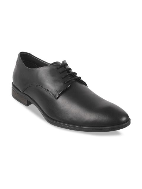 

Mochi Men Black Solid Leather Formal Derbys