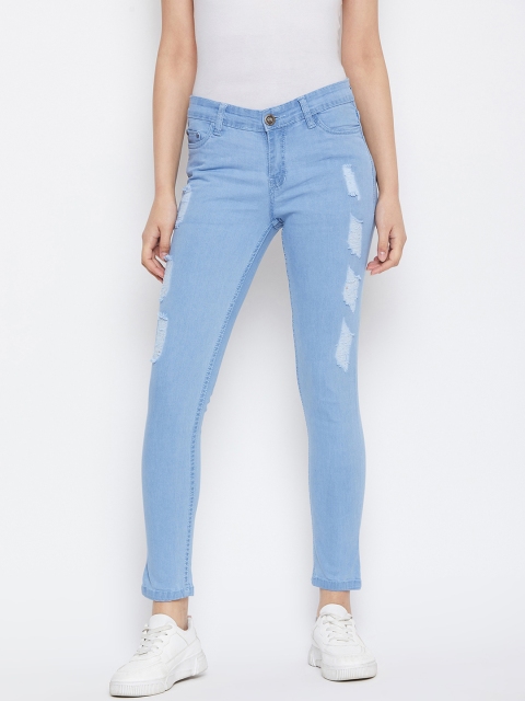 

The Dry State Women Blue Slim Fit Mid-Rise Mildly Distressed Denim Jeans