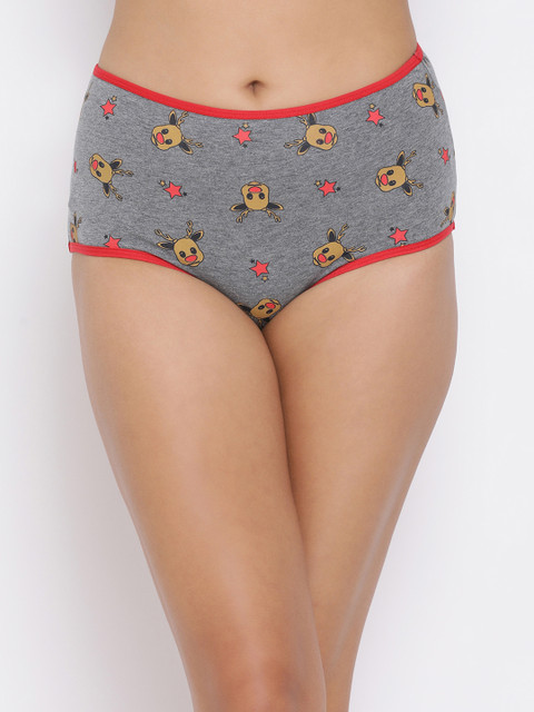 

Clovia Women Grey Printed Hipster Brief PN3397P05
