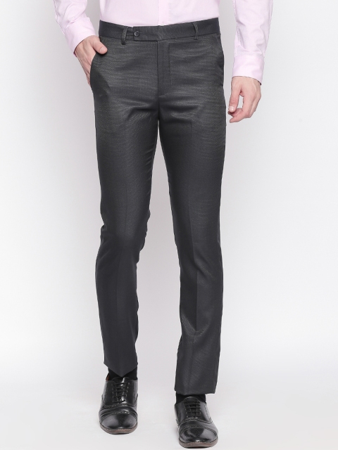 

Solemio Men Black Regular Fit Self Design Regular Trousers