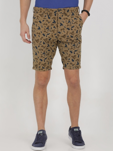 

t-base Men Brown Printed Regular Fit Regular Shorts