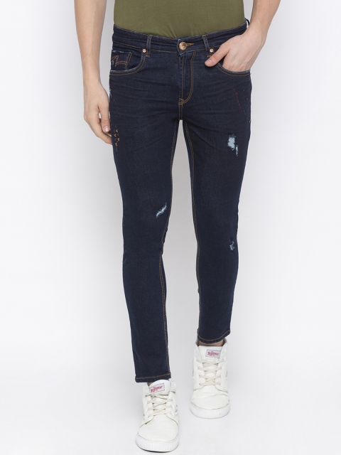 

SPYKAR Men Blue Slim Fit Mid-Rise Low Distress Jeans
