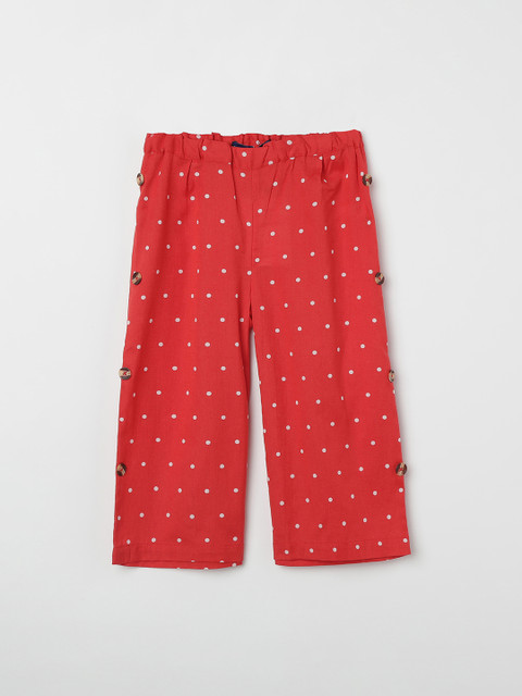 

Fame Forever by Lifestyle Girls Red & White Regular Fit Printed Parallel Trousers