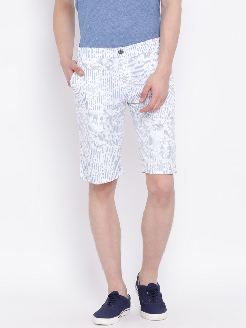 

Crimsoune Club Men White Printed Slim Fit Regular Shorts