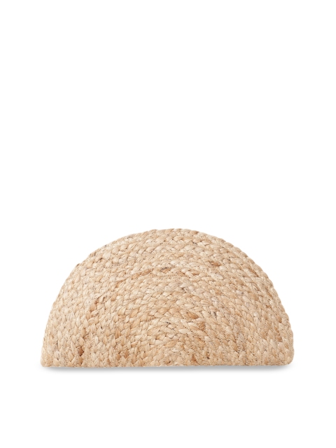 

Diwaah Beige Embroidered Half Moon Clutches