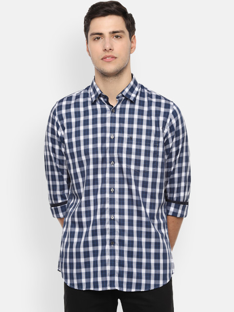 

Van Heusen Sport Men Blue & White Slim Fit Checked Casual Shirt