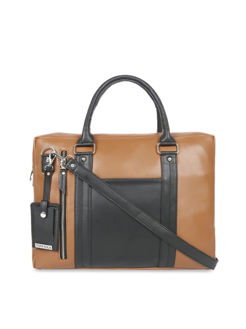 

Toteteca Unisex Tan & Black Colourblocked Laptop Bag