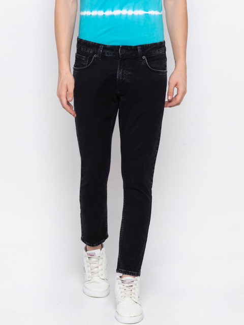 

SPYKAR Men Black Tapered Fit Mid-Rise Clean Look Jeans