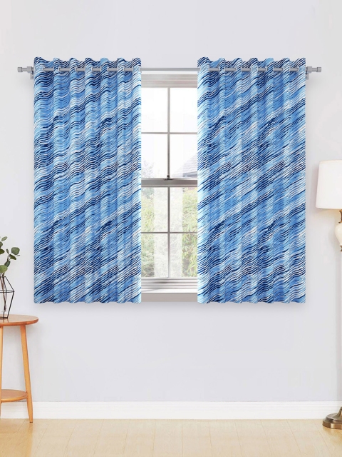 

Divine Casa Blue & White Set of 2 Window Curtains