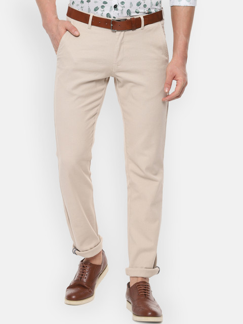 

Van Heusen Sport Men Beige Slim Fit Solid Regular Trousers