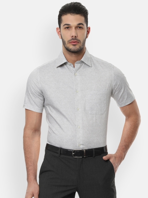 

Louis Philippe Men Grey & White Regular Fit Printed Formal Shirt