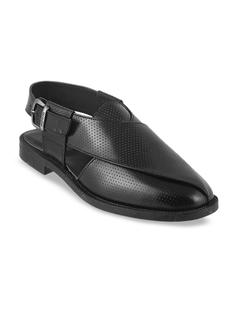 

Mochi Men Black Leather Sandals