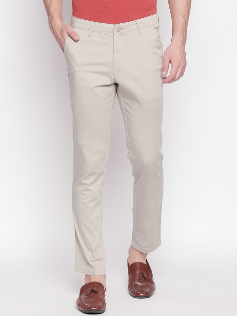 

Solemio Men Beige Regular Fit Solid Regular Trousers