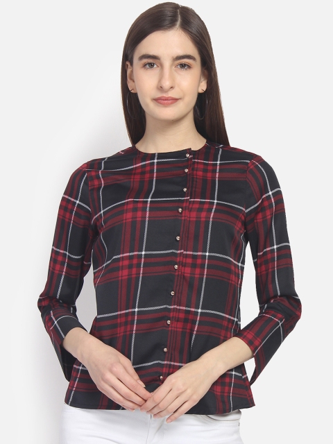 

Yaadleen Women Black & Red Checked Top