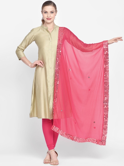 

Dupatta Bazaar Pink Solid Dupatta