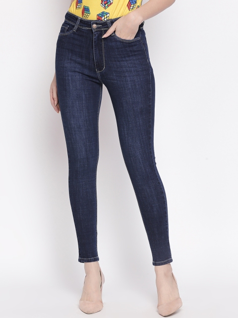 

PURPLE WATER Women Navy Blue Slim Fit High-Rise Clean Look Stretchable Jeans