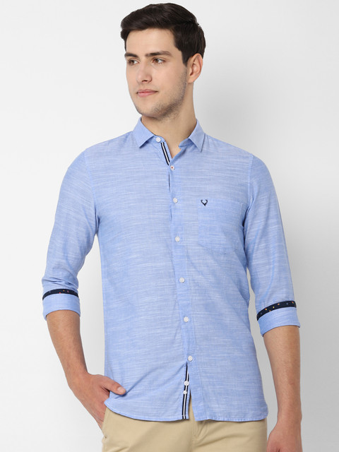 

Allen Solly Men Blue Slim Fit Solid Casual Shirt