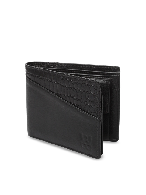

WELBAWT Men Black Solid Leather Two Fold Wallet
