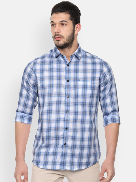 

Van Heusen Sport Men Blue & White Slim Fit Checked Casual Shirt