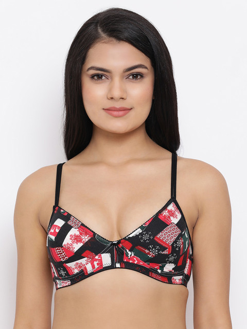 

Clovia Black Printed Non-Wired Non Padded Everyday Bra