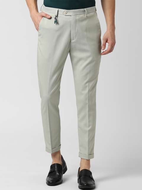 

Peter England Men Green Tapered Fit Solid Regular Trousers