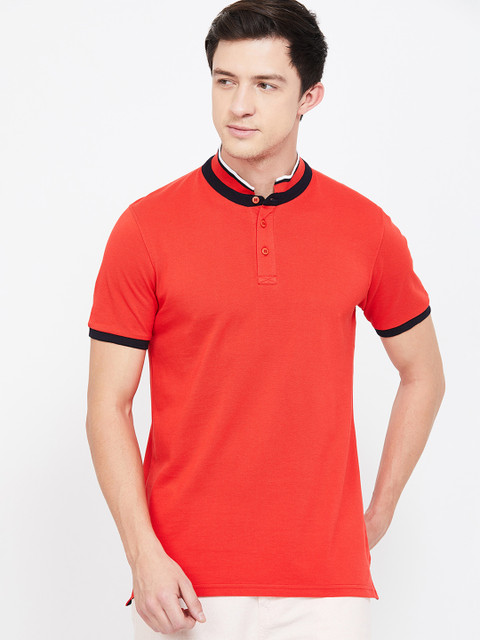 

Fame Forever by Lifestyle Men Red Colourblocked Polo Collar T-shirt