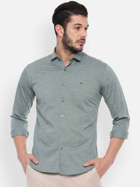 

Van Heusen Sport Men Green Slim Fit Self Design Casual Shirt
