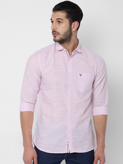 

Allen Solly Men Pink Slim Fit Self Design Casual Shirt